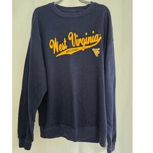 West Virginia‎ Mountaineers J America Navy Blue Crewneck Sweatshirt Mens 2XL